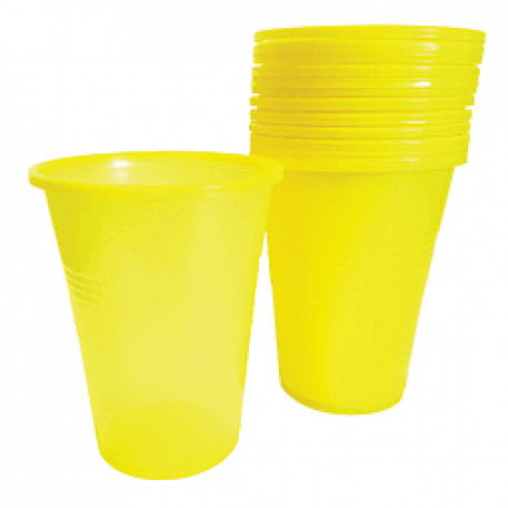 VASO PLASTICO 300 CC. AMARILLO X 100