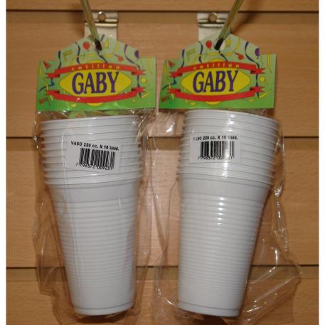 VASO 220CC BLANCO X10