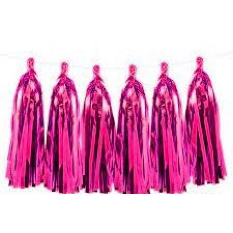 GUIRNALDA BORLAS X 7 FUCSIA