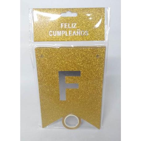 BANDERIN FC GLITTER ORO X 1