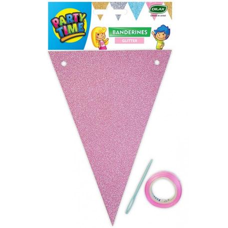 BANDERIN TRIANG GLITTER ROSA