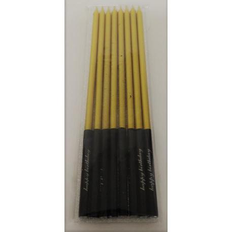 VELA 15 CM METALIZADA ORO X 8