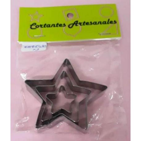 SET X 3 CORTANTES METAL ESTRELLAS