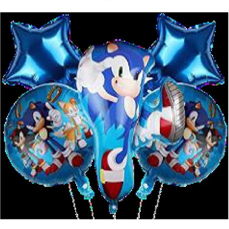 SET GLOBOS 5 PIEZAS SONIC