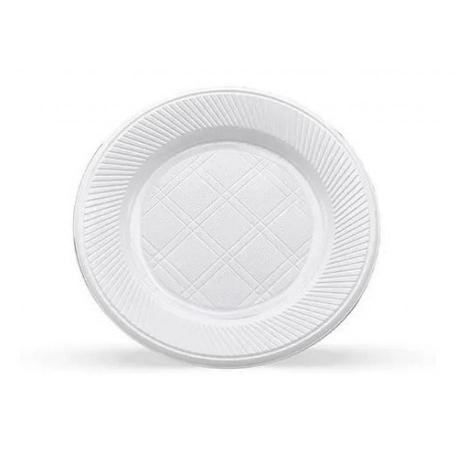 PLATO PLAST. 22 CM BLANCO (caja x 1000)