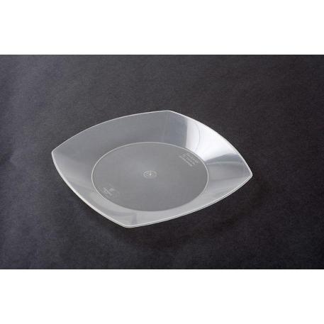 PLATO 17 CM CUADRADO X10 TRANSPARENTE