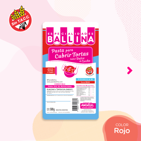 BALLINA COLOR ROJO X500GR