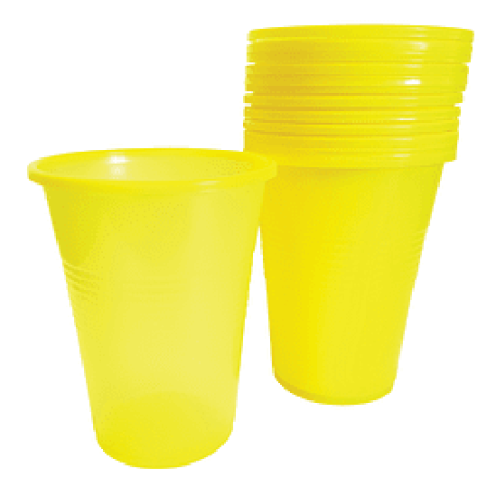 VASO PLASTICO 180 CC. AMARILLO X 25