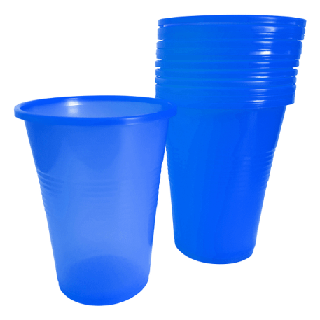 VASO PLASTICO 180 CC. AZUL X 25