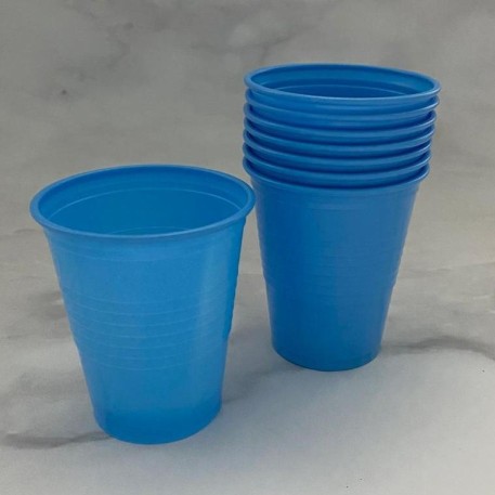 VASO PLASTICO 180 CC. CELESTE X 25