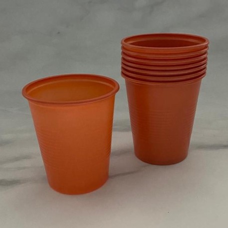 VASO PLASTICO 180 CC. NARANJA X 25