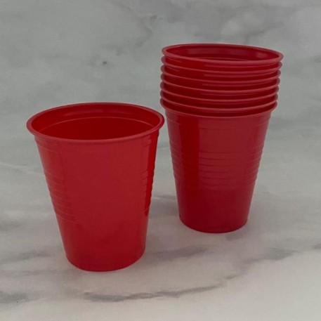 VASO PLASTICO 180 CC. ROJO X 25