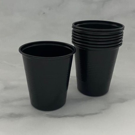 VASO PLASTICO 180 CC. NEGRO X 25