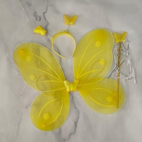 SET ALA/VINCHA/CETRO MARIPOSA AMARILLO