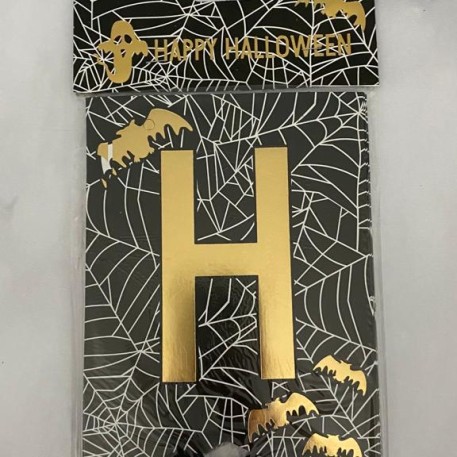 BANDERIN HAPPY HALLOWEEN NEGRO