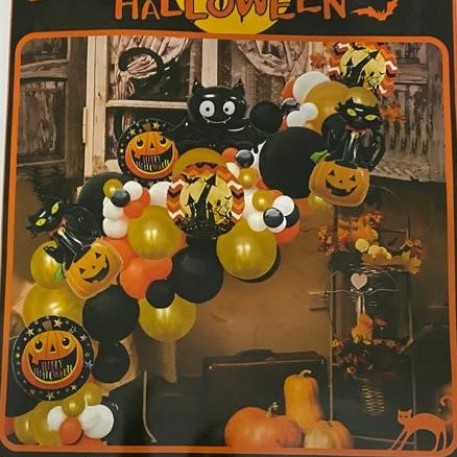SET GLOBOS HALLOWEEN CALABAZAS Y MURCIELAGOS