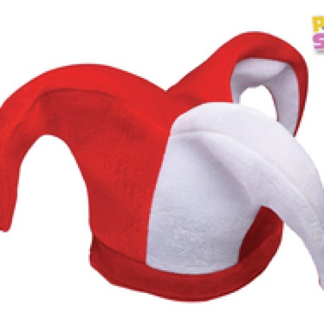 GORRO ARLEQUIN BLANCO ROJO TELA