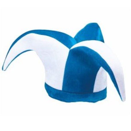 GORRO ARLEQUIN CELESTE Y BLANCO