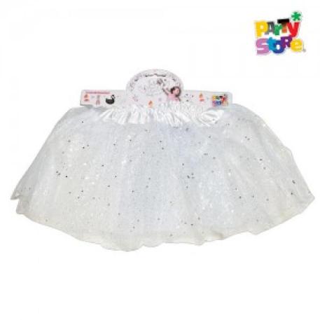 TUTU GLITTER 25CM BLANCO