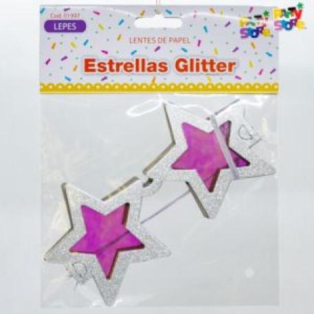 ANTEOJO PAPEL ESTRELLAS GLITTER X4