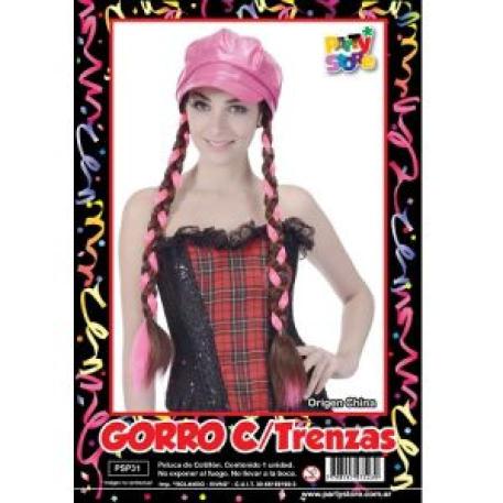 PELUCA GORRO CON TRENZAS