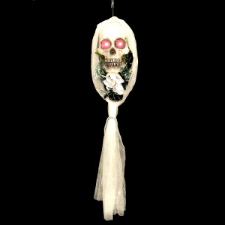 COLGANTE SANTA MUERTE BL C/LED 80CM