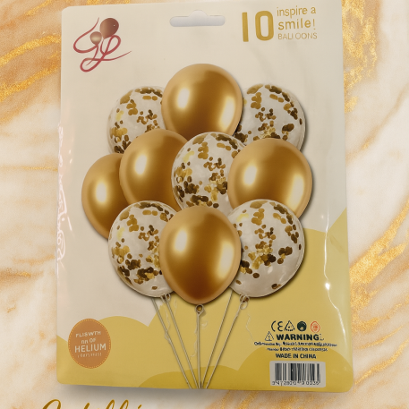KIT GLOBOS ORO 9 PIEZAS