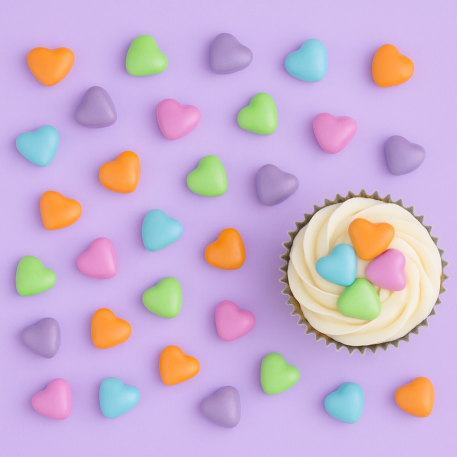 LENTEJA CHOCOLATE CORAZON MULTICOLOR x100gs