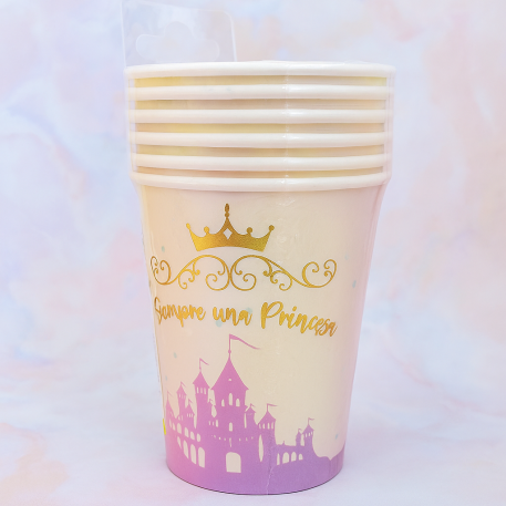 VASO DE POLIPAPEL *CASTILLO DE PRINCESAS* x 6 ud.