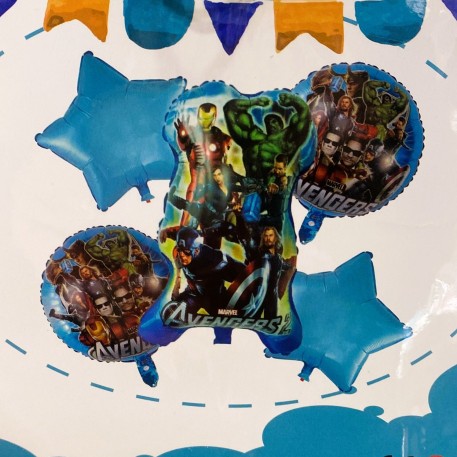 KIT GLOBOS AVENGERS 5 PIEZAS
