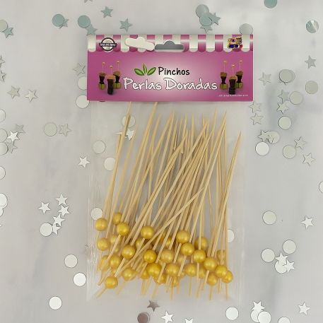 PINCHE PERLA DORADA 12CM X50